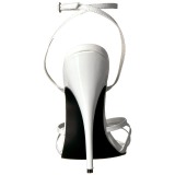 White 15 cm Devious DOMINA-108 high heeled sandals