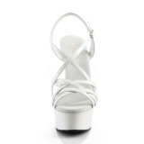 White 15 cm Pleaser DELIGHT-613 Womens High Heel Sandals