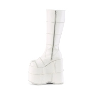 White 18 cm STACK-301 demoniacult boots - unisex cyberpunk boots