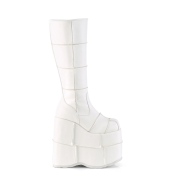 White 18 cm STACK-301 demoniacult boots - unisex cyberpunk boots