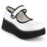 White 6 cm SPRITE-01 emo platform maryjane shoes with buckles