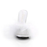 White Feathers 10 cm CLASSIQUE-01F High Women Mules Shoes for Men