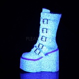 White Glitter 14 cm SWING-230G cyberpunk platform boots