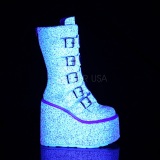 White Glitter 14 cm SWING-230G cyberpunk platform boots