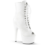 White Leatherette 18 cm ADORE-1021 womens platform soled ankle boots