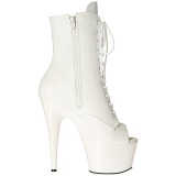 White Leatherette 18 cm ADORE-1021 womens platform soled ankle boots