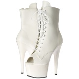 White Leatherette 18 cm ADORE-1021 womens platform soled ankle boots