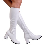 White Matte 7,5 cm GOGO-300 High Heeled Womens Boots for Men