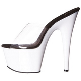 White Neon 18 cm ADORE-701UV Platform Mules Shoes