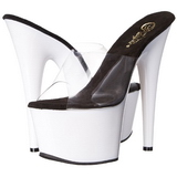 White Neon 18 cm ADORE-701UV Platform Mules Shoes