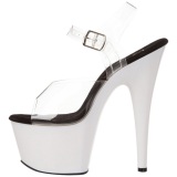 White Neon 18 cm ADORE-708UV High Heels Platform