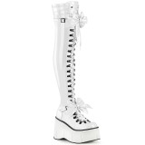 White Patent 11,5 KERA-303 overknee boots with laces