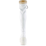 White Patent 11,5 cm SHAKER-374 overknee boots with laces