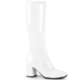 White Patent 7,5 cm GOGO-300-2 boots with block heels