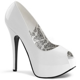 White Patent Shiny 14,5 cm Burlesque TEEZE-22 Women Pumps Shoes Stiletto Heels