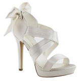 White Satin 12 cm LUMINA-29 High Heeled Evening Sandals