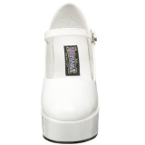 White Shiny 11 cm MARYJANE-50 Mary Jane Platform Pumps