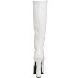 White Shiny 13 cm ELECTRA-2000Z High Heeled Womens Boots for Men