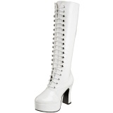 White Shiny 13 cm ELECTRA-2020 High Heeled Womens Boots for Men