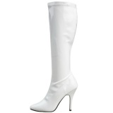 White Shiny 13 cm SEDUCE-2000 High Heeled Womens Boots for Men