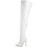 White Shiny 13 cm SEDUCE-3010 Thigh High Boots for Men