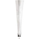 White Shiny 13 cm SEDUCE-3010 Thigh High Boots for Men