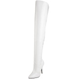 White Shiny 13 cm SEDUCE-3010 Thigh High Boots for Men