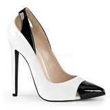 White Shiny 13 cm SEXY-22 Low Heeled Classic Pumps Shoes