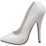 White Shiny 15 cm DOMINA-420 Pumps High Heels for Men