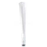 White Shiny 18 cm ADORE-3000 High Heeled Overknee Boots