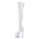 White Shiny 18 cm ADORE-3000 High Heeled Overknee Boots