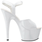 White Shiny 18 cm ADORE-709 Platform High Heels Shoes