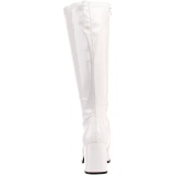 White Shiny 7,5 cm GOGO-300 High Heeled Womens Boots for Men