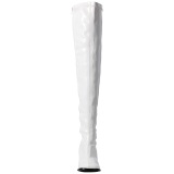 White Shiny 8 cm GOGO-3000 Thigh High Boots for Men