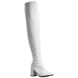 White Shiny 8 cm GOGO-3000 Thigh High Boots for Men