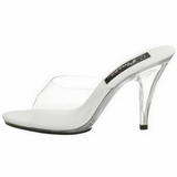 White Transparent 11 cm CARESS-401 Women Mules Shoes