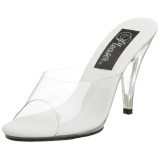 White Transparent 11 cm CARESS-401 Women Mules Shoes