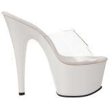 White Transparent 18 cm ADORE-701 Platform High Mules