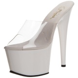 White Transparent 18 cm ADORE-701 Platform High Mules