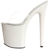 White Transparent 20 cm FLAMINGO-801 Platform High Heel Mules