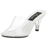 White Transparent 8 cm BELLE-301 High Women Mules Shoes for Men
