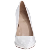 White Varnished 10 cm CLASSIQUE-20 pointed toe stiletto pumps