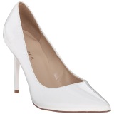 White Varnished 10 cm CLASSIQUE-20 pointed toe stiletto pumps