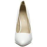 White Varnished 13 cm AMUSE-20 pointed toe stiletto pumps