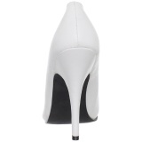 White Varnished 13 cm SEDUCE-420V pointed toe pumps with high heels