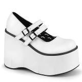 White Vegan 11,5 cm DemoniaCult KERA-08 gothic platform mary jane pumps