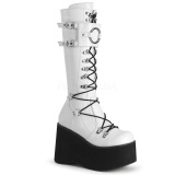 White Vegan 11,5 cm DemoniaCult KERA-200 goth platform boots