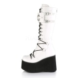 White Vegan 11,5 cm DemoniaCult KERA-200 goth platform boots
