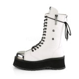 White Vegan 7 cm GRAVEDIGGER-14 demoniacult boots - unisex platform boots