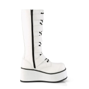 White Vegan 8,5 cm TRASHVILLE-518 demoniacult boots - unisex platform boots